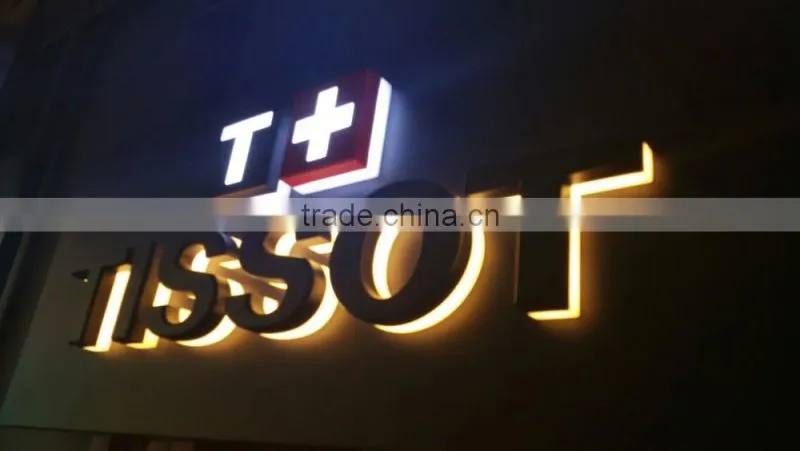 Custom shop front logo in Stainless steel 3D and backlit logo
