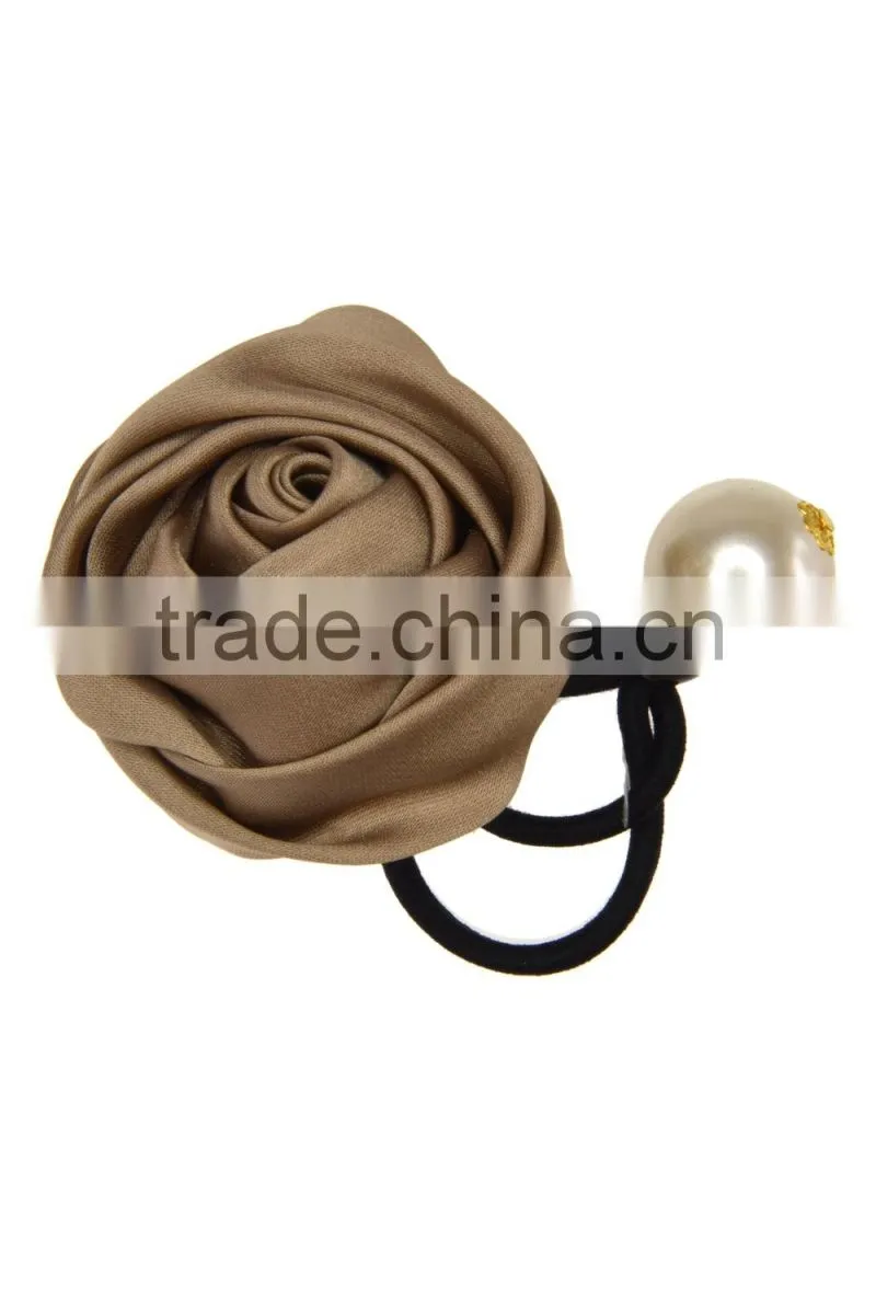 Acetate Satin Rosette Elastic/Hair Ties