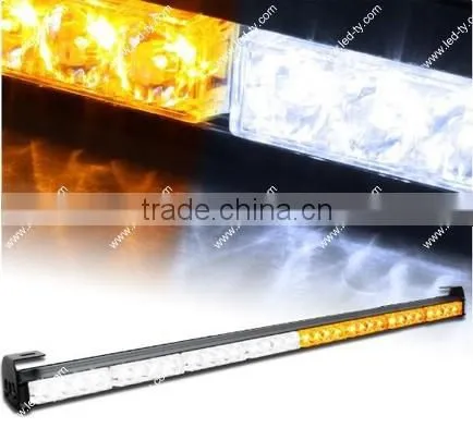 32 LED Emergency Warning Traffic Advisor Vehicle Strobe Light Bar Amber&White