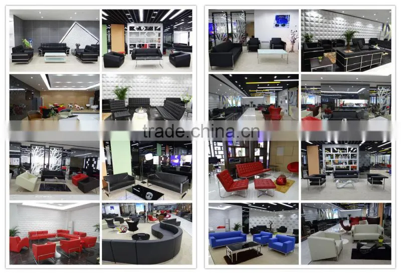 805#Used office sectional sofa in used leather
