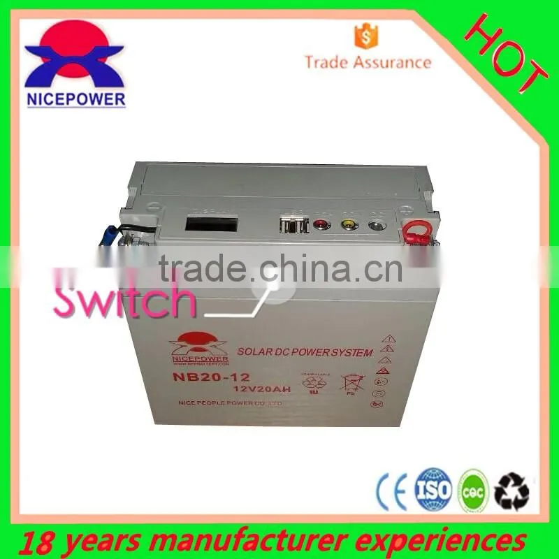 Good Discharging Ability 2016 new design USB multi 12v 20ah solar battery
