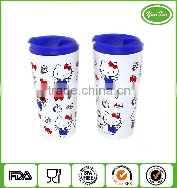 BPA free 500ML colorfull skinny tall Tumbler sippy cup with lid with straw