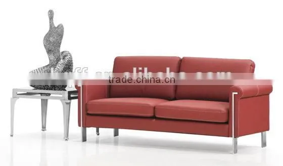 S-18 simple design stainless steel frame office sofa set