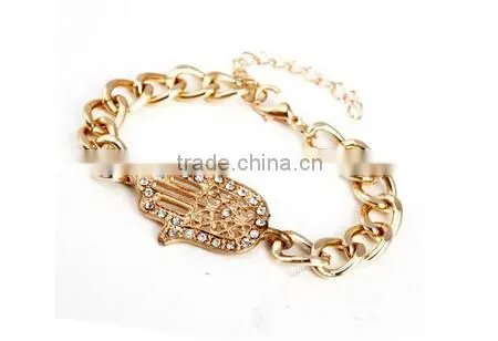 >>New arrival SW16550 promotion rhinestone hamsa fatima hand bracelet/