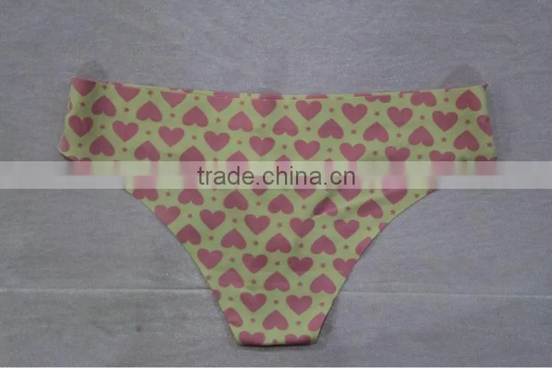 Seamless Love Figure Print One Piece Thong Underwear For Women