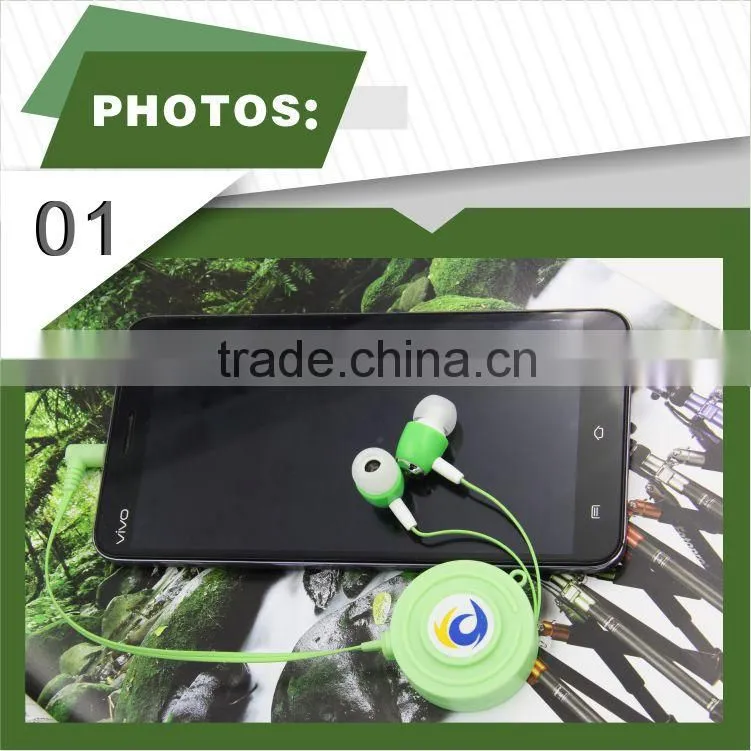 Top quality Factory Price 3.5mm Stereo In-ear Design SR5 One -way Retractable Headphones Earbuds for MP3 Android Samsung LG IOS
