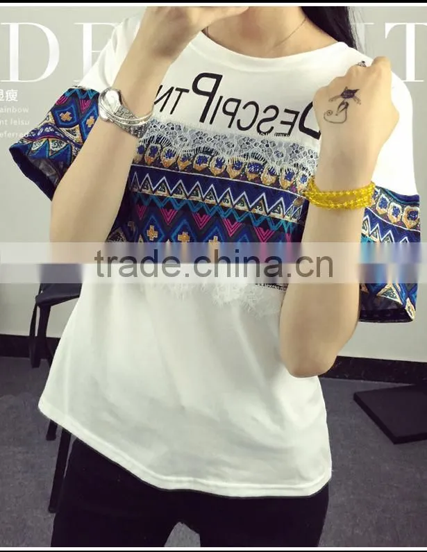 Cartoon blouse short-sleeved t-shirts students leisure large size shirt of china style t shirt