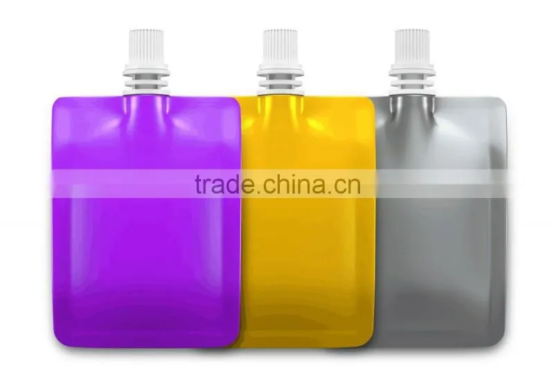 custom printed self standing liquid laundry detergent doypack pouch with spout for packing milk juice