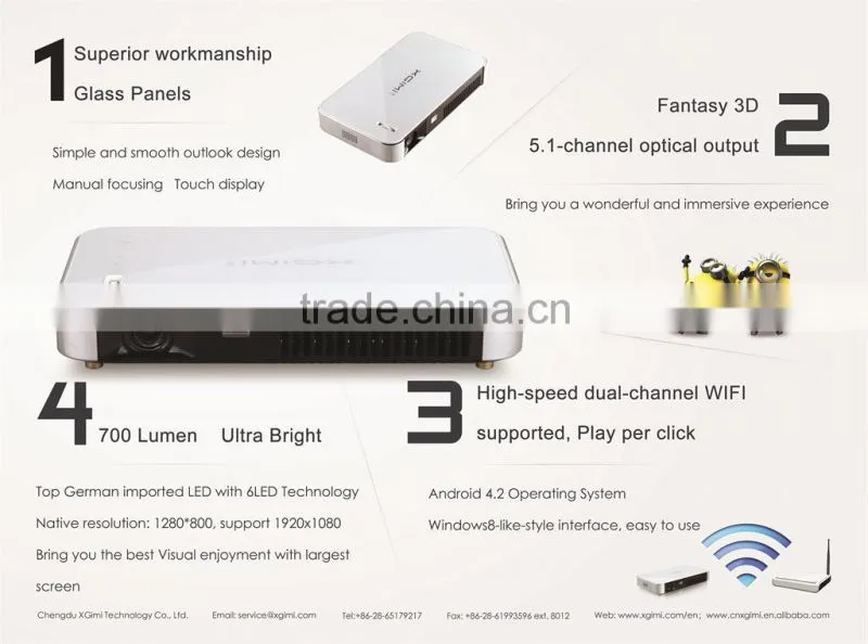 hot heat sells in! wifi China best blue HD 3D 2205P Smart LED Multi-Media Projector Multi-Media wifi Anorid 4.2 Projector
