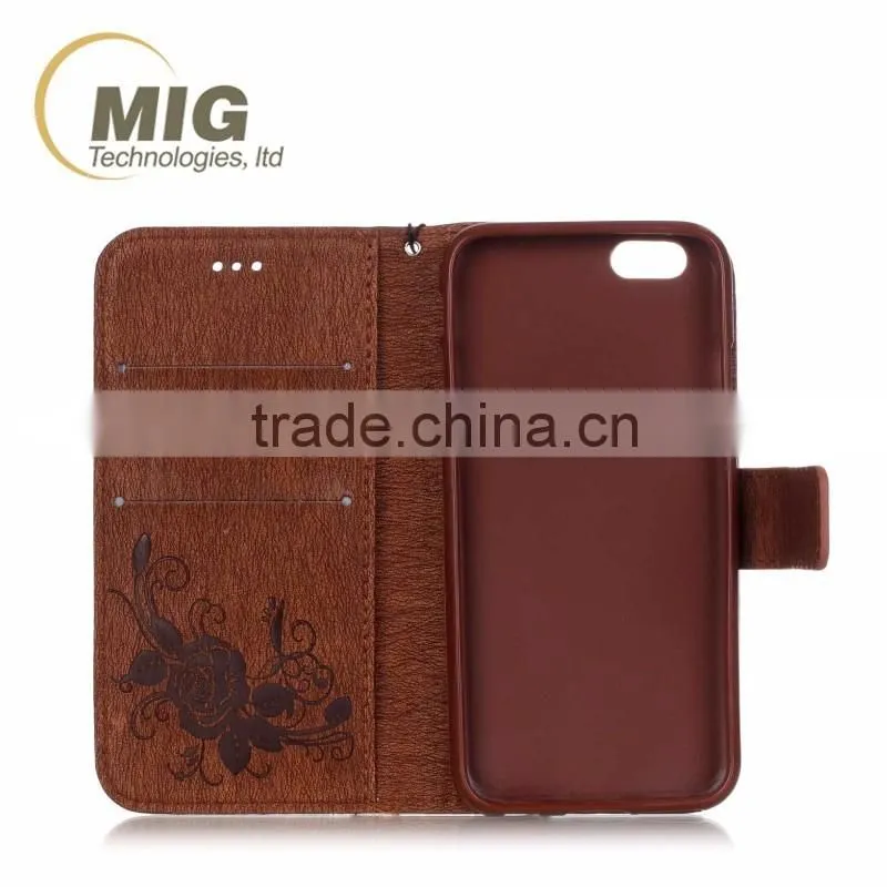 Fasion designed Diamond butterfly wallet leather case cover with strap, leather case with inside TPU for iphone 6s/6 plus