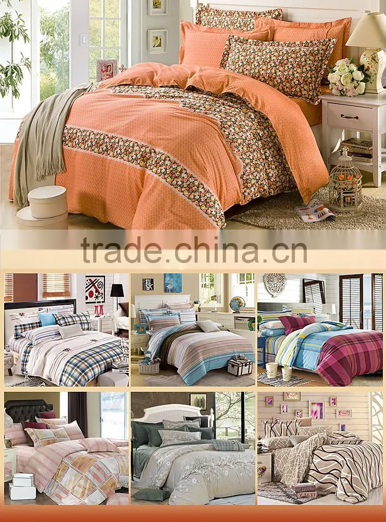 100% cotton 128*68 40s*40s pigment printting wholesale bed cover set with zipper