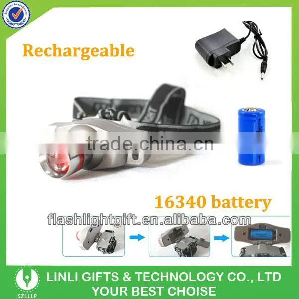 Cree Q5 Led Zoomable Head Light Flashlight