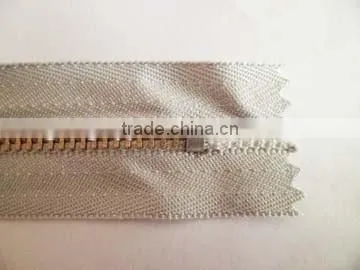 4# metal aluminum zipper fastener close end zipper with locking slider shoes zipper