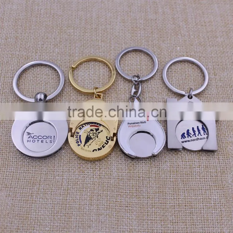 Wholesale Custom coin key ring trolley token metal holder