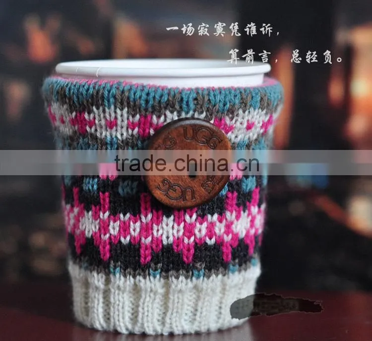 Knitted coffee cup sleeves,knitted bottle sleeve,hot cup sleeve