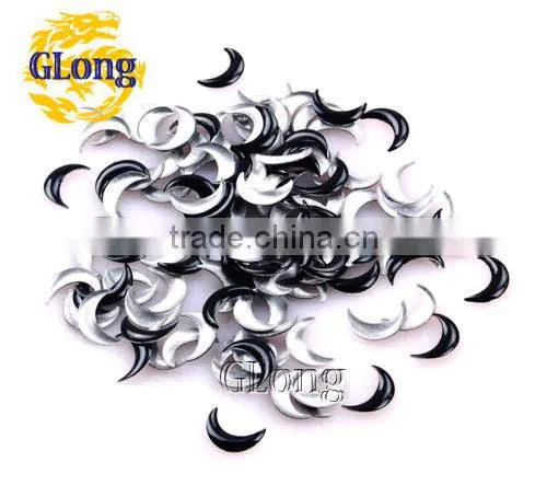3*10mm Hot Fix Iron-on Nailhead Crescent Shape Aluminum DIY Accessories For Bag Shoe Phone Case Garment #GT097-10P(Mix-s)
