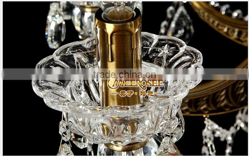 Noble Shades Wrought Iron Chandelier Crystal Pendant Light MD8752-L10+5