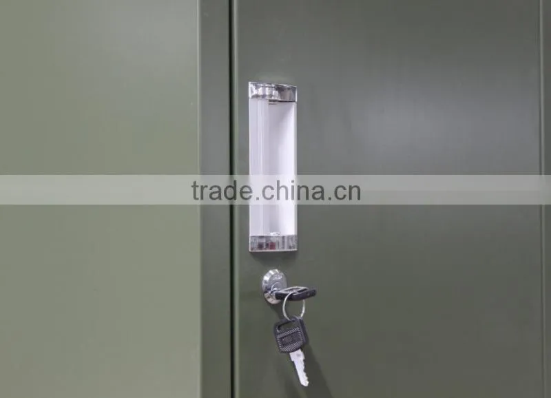 Green lockable 2 door military wardrobe cabinet