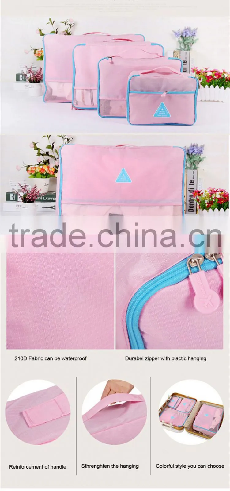 Set-4 Commercial Travel 210D Polyester Fabric Storage Bag For Organization