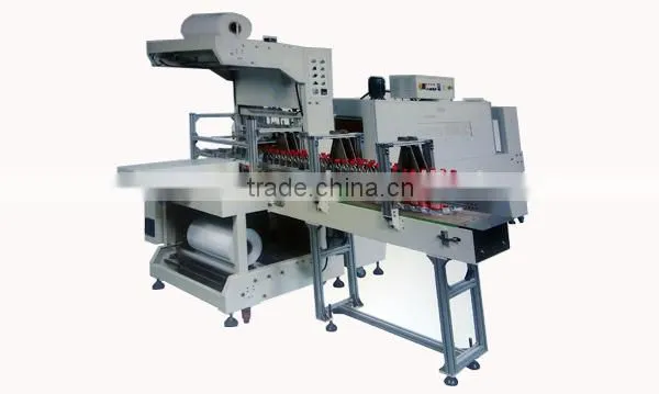 automatic PE film shrink wrapping machine/PE shrinkable film sleeve shrink wrapping machine