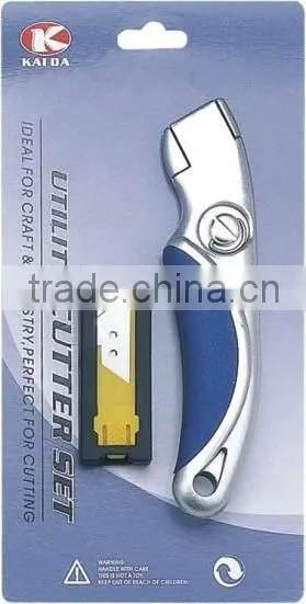 hight quality trapezoid blade zinc alloy aluminium alloy utility knif cutter knife set