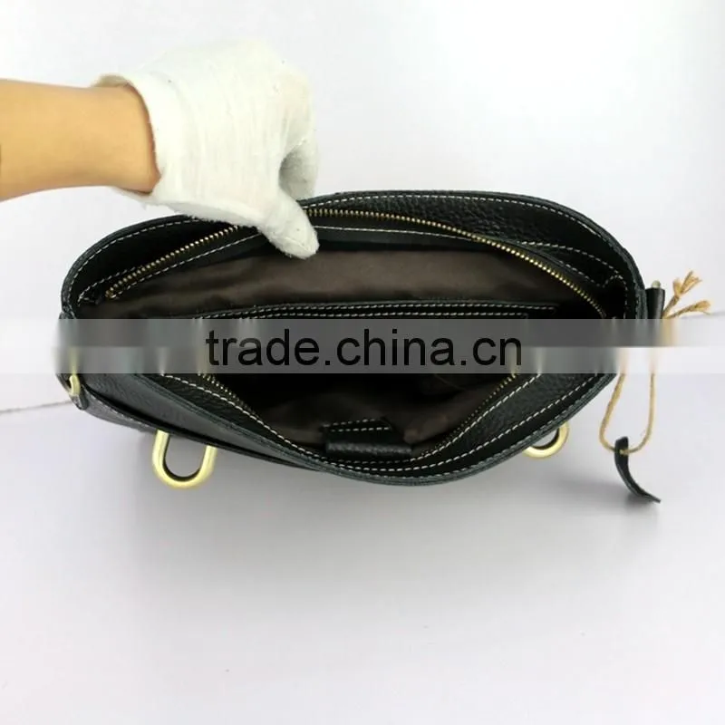 China supplier low price fashion men black genuine leather briefcase