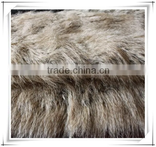 RY15092113 long pile brown fake fur fabric