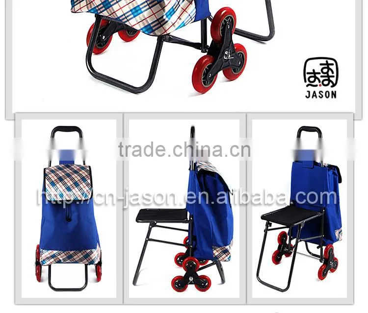 very popular foldable trolley shopping bags wholesale C3D-PU