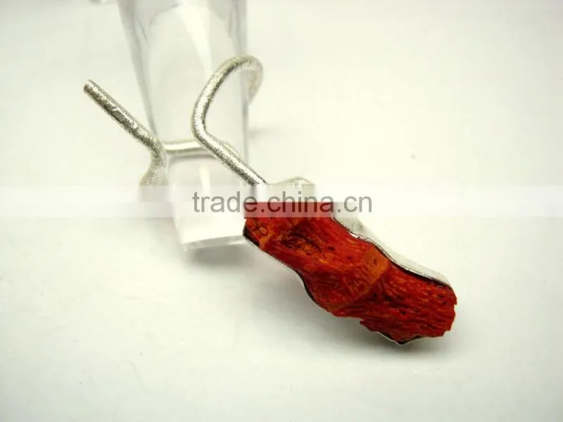 Coral Raw Natural Gemstones Ring, Matt Finish Adjustable Rings, 925 Solid Sterling Silver Coral Rings