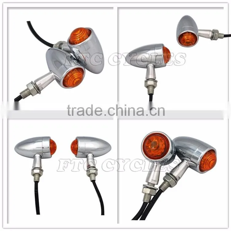 Chrome Vintage Bullet Turn Lights Motorcycle Indicator for Kawasaki