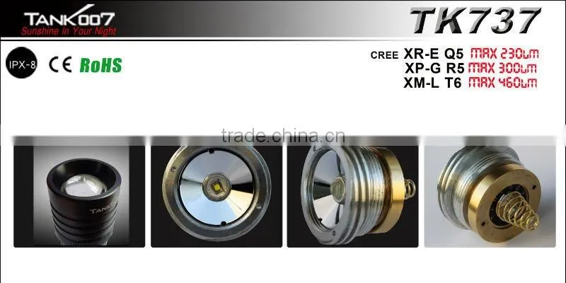 rotary zoom Flashlight TANK007 TK737 R5