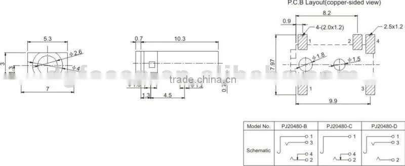 phone socket connector PJ20480