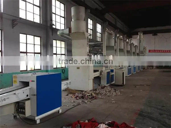 Fabric cotton waste recycling machine line, recycling machine