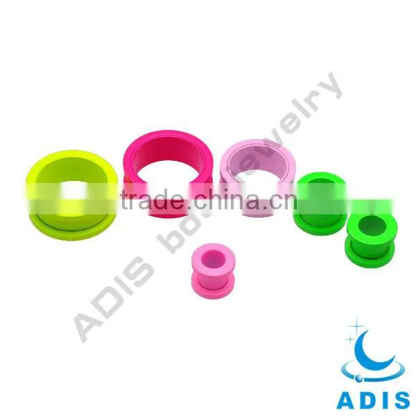 Spray paint surgical steel ear flesh tunnel plugs, body jewelry