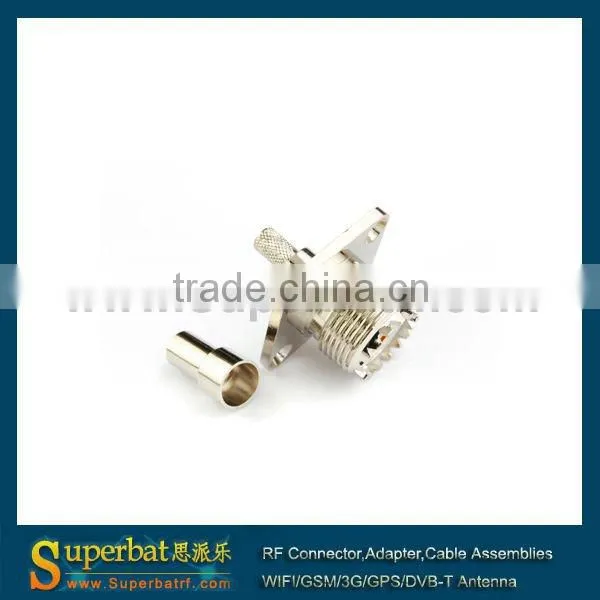 UHF Crimp Jack with 4 Hole Panel Mount connector for LMR195 uhf vhf tv antenna