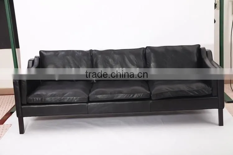 Modern luxury leather sofa black italy sofa borge mogensen sofa replica