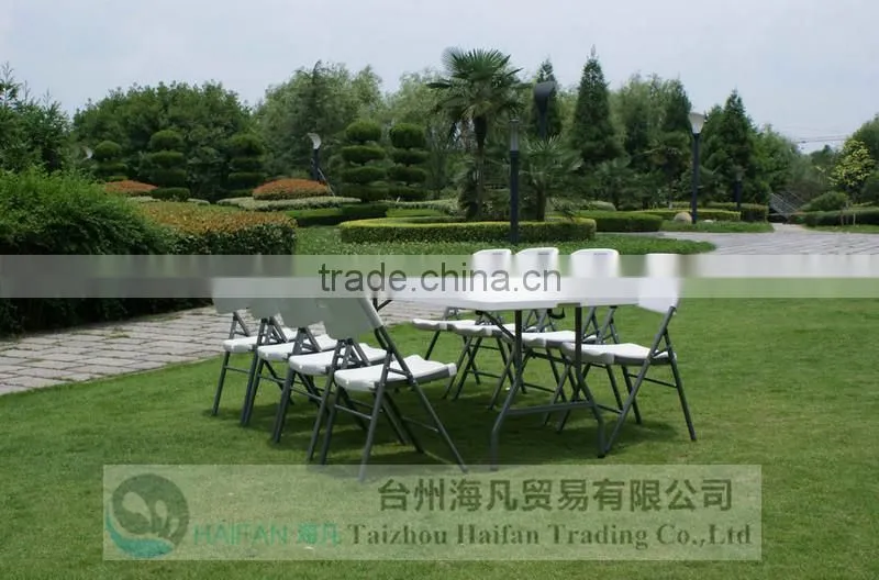 high quality plastic folding 8 seater dining table/hot sell price of plastic dining table for restaurant