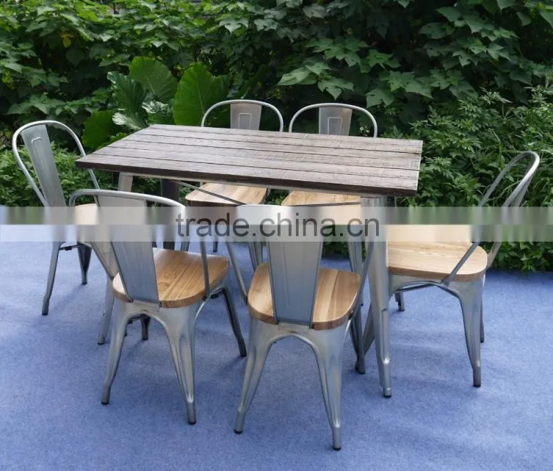 Antique Industrial Dining Table, Wooden Dining Table
