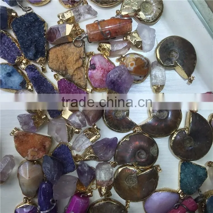 Natural Colorful Wholesale Semi Precious Stone Crystal Gemstone Pendant