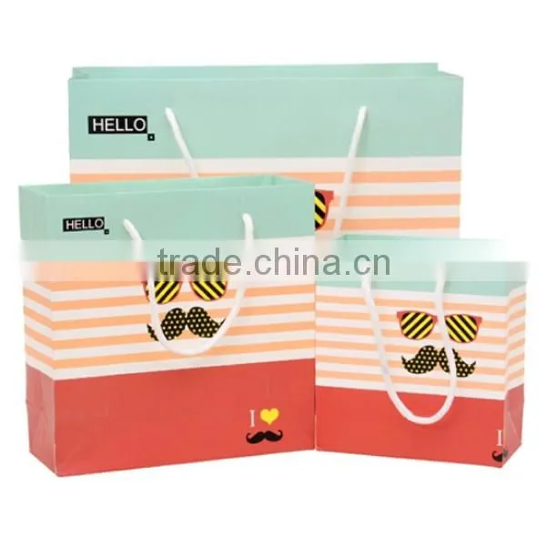 Funny Mustache And Glass Paper Gift Bag