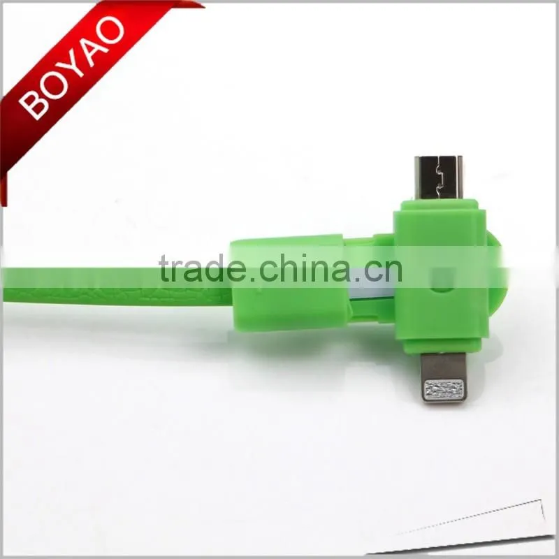 2016 newest design trendy rotating 2 in 1 usb cable, 360 Rotating usb Data cable