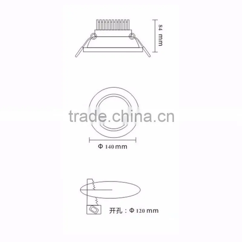 NEW products downlight 15w 3inch/5inch/6inch round recessed led ceiling lamp