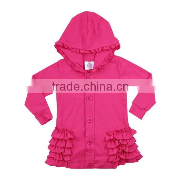 High quality baby girls top design kids ruffle jacket baby fall clothing coat