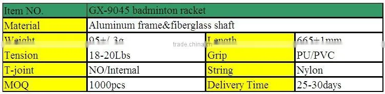 GX-9045 good design aluminium&carbon badminton racket wholesale/nano power badminton racket