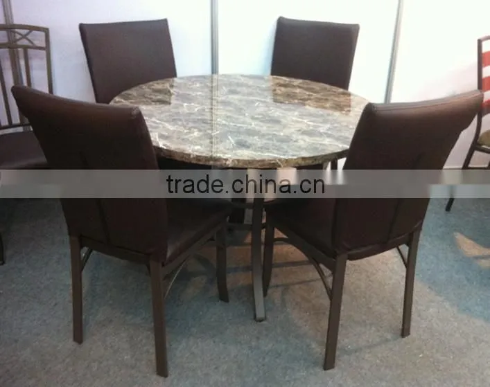 modern metal wood and lether dining table and chairs 1+4 sets