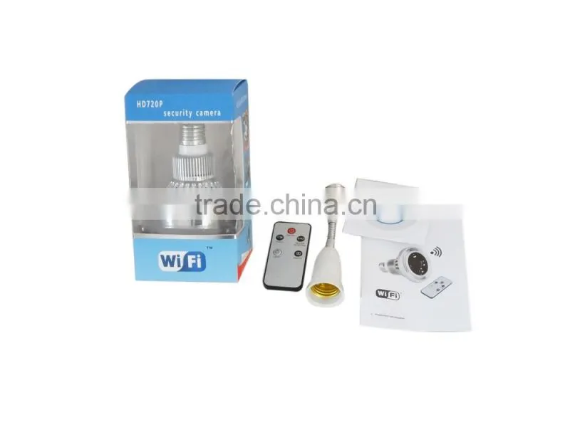 1280x720P HD Motion Detection DVR Bulb Lighting Camera Wifi Camera for Iphone & Android