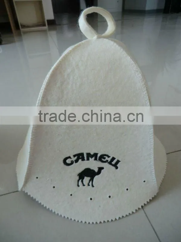 Fashion embroidered felt sauna hat