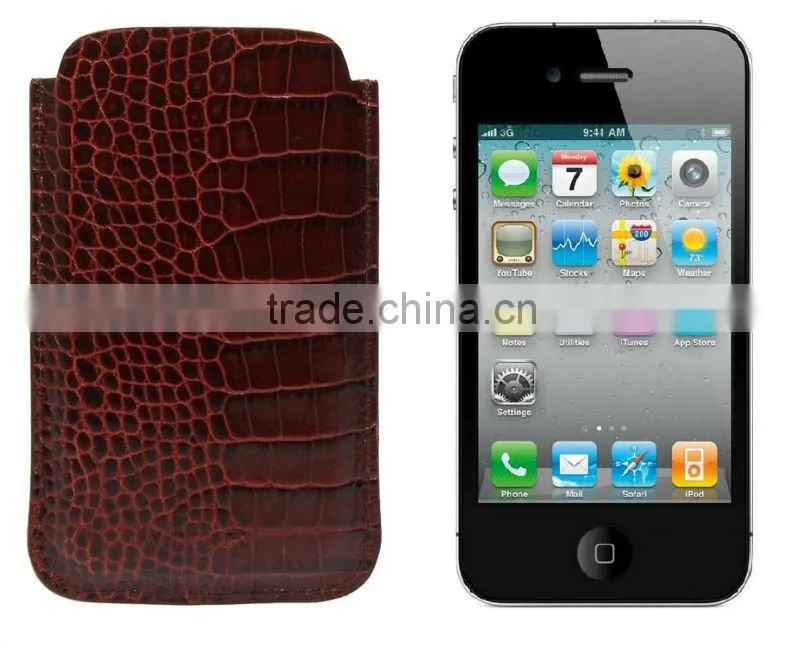 Case for iPhone 4 Crocodile style leather
