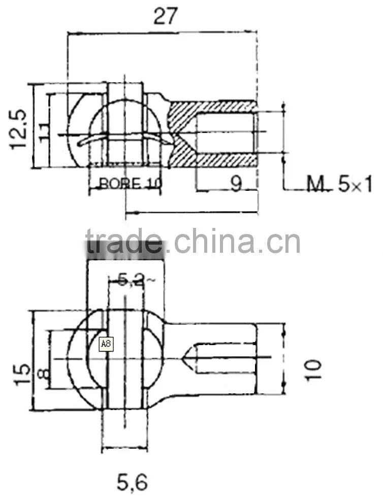 Black Steel Ball Socket for Gas Spring Accessories