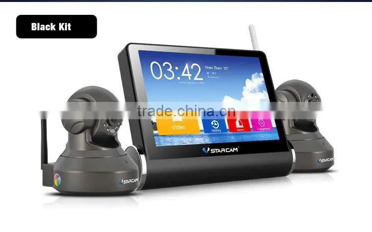 7inch touch screen HD Wifi NVS Hot New Products Real time record 7 inches touch screen home security alarm camera system